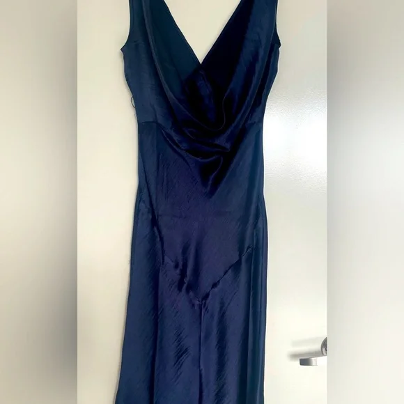 ASOS ROYAL BLUE SATIN MIDI DRESS! - Picture 2 of 3